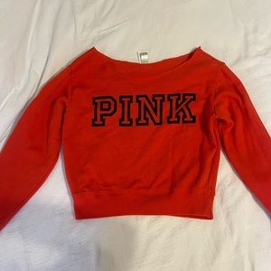 Pink Victoria Secret Red Off the Shoulder Sweater Size S